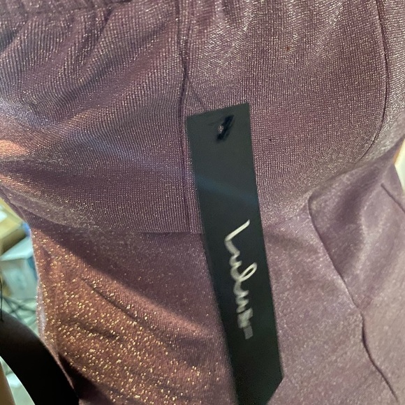 Lulu’s Fantastic Figure Shiny Lilac Tie-Back Bodycon Mini Dress XL - Picture 3 of 7